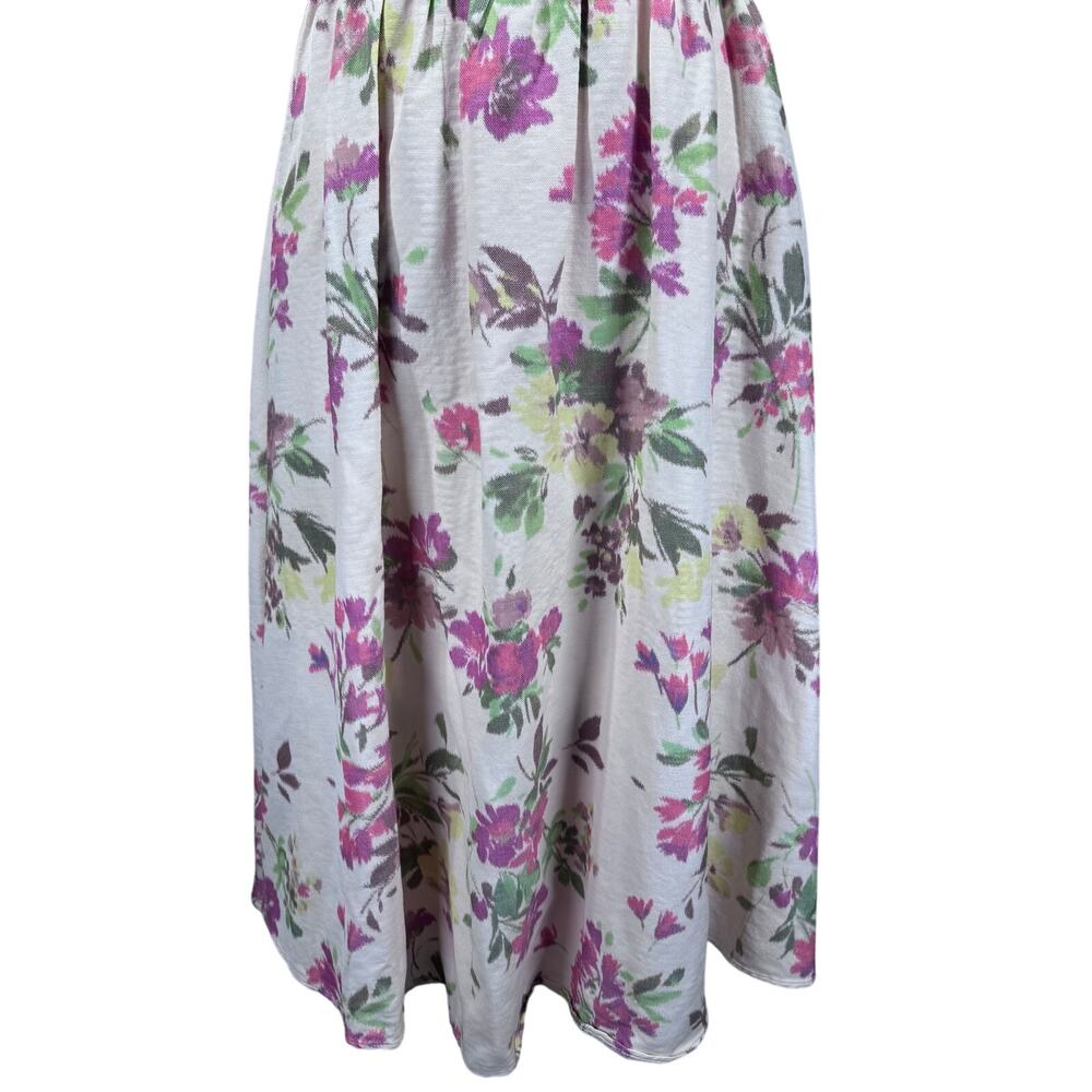 Shoshanna Off-Shoulder Floral Midi Dress -‎ Cream and Pink - Picture 7 of 16